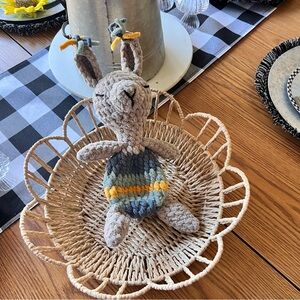 Handmade Crochet Baby Llama Snuggler with Sleepy Baby Safe Eyes, New